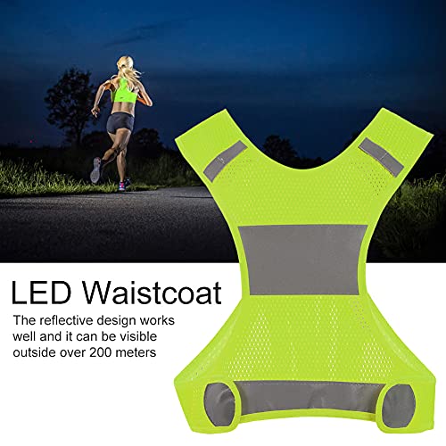 Joyzan Reflective Running Vest, Safety High Visibility Night Cycling Bands Gear Inside Pocket Chest Walking Bicycle Jogging Workout Biking Nighttime Motorcycle Runner Women Men Fluorescent Yellow