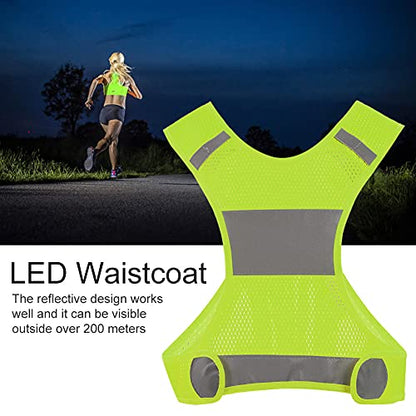 Joyzan Reflective Running Vest, Safety High Visibility Night Cycling Bands Gear Inside Pocket Chest Walking Bicycle Jogging Workout Biking Nighttime Motorcycle Runner Women Men Fluorescent Yellow