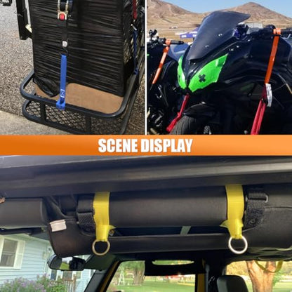 ZIMISI 8PCS Soft Loop Tie Down Straps, 1"x 12" Loop Straps with 4500Lbs Breaking Strength & 1500Lbs Load Capacity, Motorcycle Tie Down Straps for Securing ATV, UTV, Dirt Bikes, Lawn Equipment (Blue) - color: Blue