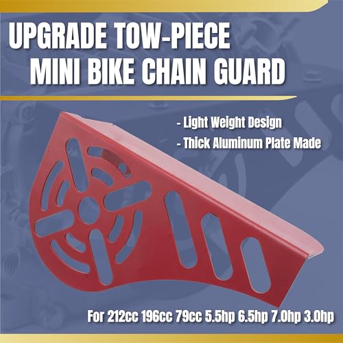 Upgraded Aluminum Mini Bike Clutch Cover Chain Guard Easy Disassembly&Lightweight for Predator 212cc 196cc Clone Engines for Coleman CT200U CT200U-EX CT100 BT200X (Bright Red) - size: Standard, style: Bright Red