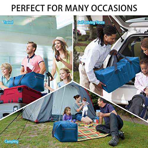 iFARADAY 2 Packs Foldable Duffel Bag 30" / 75L Lightweight with Water Rresistant for Travel - color: Blue-75L-2 Pack