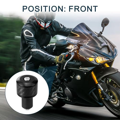 Motorcycle Handlebar End Plug Aluminum Alloy 7/8" 22mm Fashionable | Front Handle Bar Grips Cap Gear Balanced Plug Black 2 Pcs