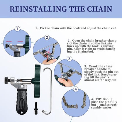 Bike Chain Repair Tools Set, Includes Bicycle Chain Breaker Tool, Master Link Plier, Wear Indicator and 3 Pairs Missing Links for 6-10 Speed Chains