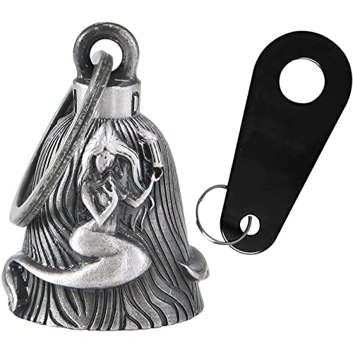 Dream Apparel Motorcycle Bell Guardian Angel Drive Away Gremlin, Biker Bell for Men Women Rider Riding, Good Luck Gift - color: Mermaid