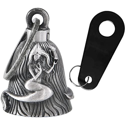Dream Apparel Motorcycle Bell Guardian Angel Drive Away Gremlin, Biker Bell for Men Women Rider Riding, Good Luck Gift - color: Mermaid