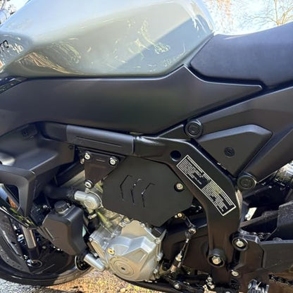 for CF Moto 675SS Motorcycle Engine Guard Protectors for CFMOTO 675SR 675NK 675SRS, CNC Aluminum, Black, Side Protection Shields, Bolt-On Installation, 2-Piece Set