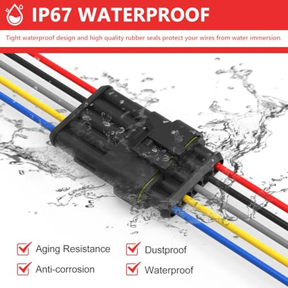 5 Pin Waterproof Electrical Wire Connectors 5 Pack Weather Pack Connectors Kit 20AWG Male and Female Automotive Wire Connectors for Car Truck Motorcycle Boat Auto Wiring - size: 5pin-5Pack