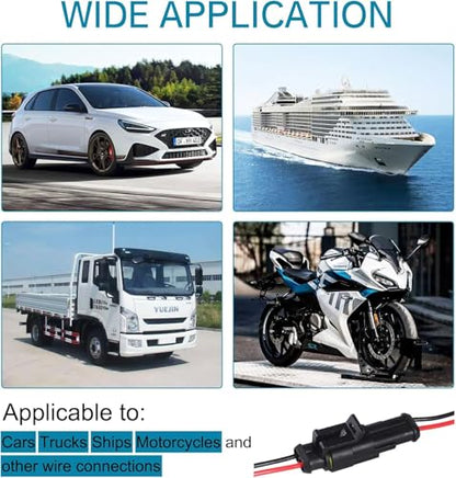 10 Kits 1 Pin Connector Waterproof,16 AWG 1 Way Automotive Electrical Wire Connector for Car, Truck, Boat, and Other Wire Connections - color: 10Pair 1PIN