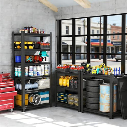 36" W*18" D 6-Tier Garage Storage Shelves, Metal Shelving Unit Heavy Duty Adjustable, 3000lbs Capacity, Utility Storage Rack Organizer for Garage, Basement, Pantry & Warehouse, Black, 77" H - size: 6 Tier 77" H x 35" W x 18" D