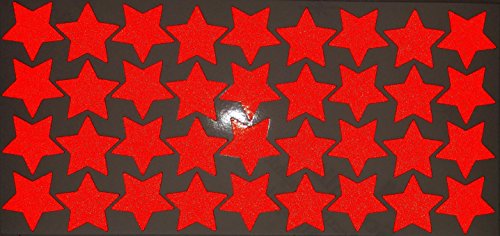 LiteMark Reflective Red 1 Inch Stars Sticker Decals for Helmets, Bicycles, Strollers, Wheelchairs and More - Pack of 36 - color: Red
