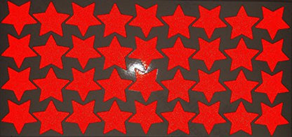 LiteMark Reflective Red 1 Inch Stars Sticker Decals for Helmets, Bicycles, Strollers, Wheelchairs and More - Pack of 36 - color: Red