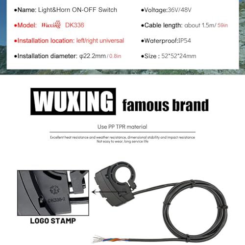 Universal Ebike Light and Horn Switch Turn Signal Switch 3 in 1 Motorcycle HeadLight Turn Switch Motorcycle Horn Turn ON/Off Control Switches for Electric Bike Scooter Light Switch Signal Button DK336 - style: 3-in-1 switch DK336