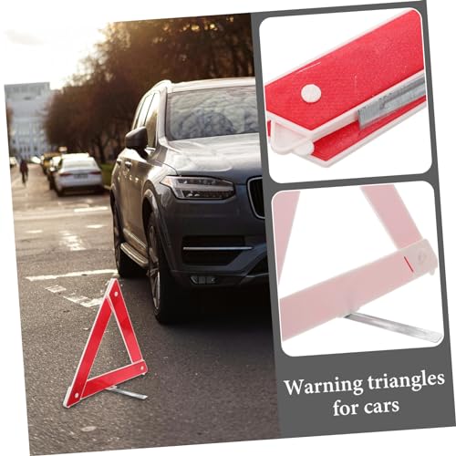 Folding Emergency Reflective Triangle for Roadside Safety Compact and Car Warning Sign Essential for Vehicles Motorcycles and Boats Portable Reflector for Easy Storage