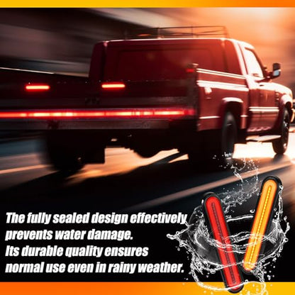 Lewtemi 2 Pcs 9" 3-in-1 Trailer Tail Light 12-30V Universal 100 LED Red Amber Sequential Strip, Running Stop Turn Signals Brake Lights, for Chopper Truck Atv Utv Adv Pickup Golf Cart - size: 9 Inch, style: Trailer Style
