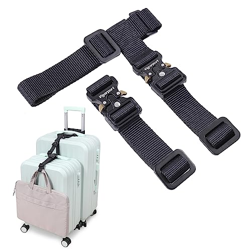 Vigorport Luggage Straps, Luggage Connector Straps for Suitcases Add A Bag and Connect Your 2 Suitcases Together Adjustable Attachment Accessories Belts (1'' Width S Size) - size: Normal-Metal Buckle