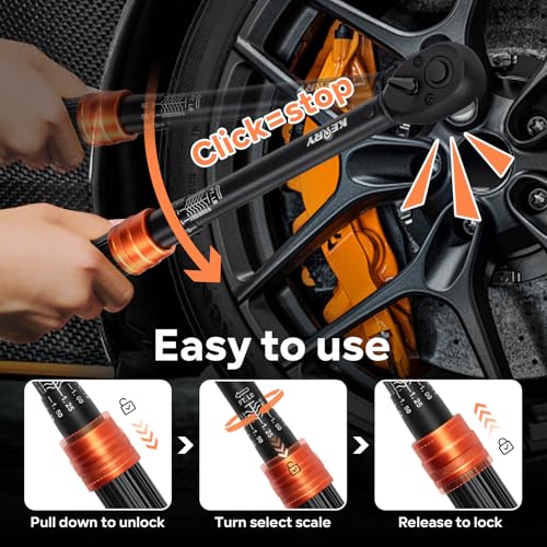 Kerry 3/8-Inch Drive 5-45 ft-lb / 6.8-61 Nm Spark Plug Torque Wrench Set, 10-Piece Kit with Magnetic Swivel Sockets, 10-Inch Extension Bar and Universal Joint - size: 5-45FT.LB 10-piece, style: 3/8"