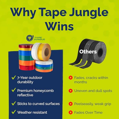 High Intensity Retro Reflective Tape (HXREF) [4 Rolls] 1" (25mm) x 10 yds Green - color: Green, size: 1"(25mm) [4 rolls]