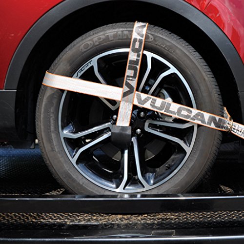 VULCAN Car Tie Downs - Snap Hook - Adjustable Loop - 4 Pack - Silver Series - 3,300 Pound Safe Working Load - size: Silver Series