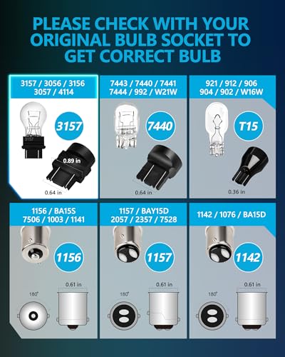 Yorkim 3157 Red LED Light Bulbs, 3056 3057 3156 3157 4157, 360 Degree Lighting Angle, Super Bright, Non-Polarity Design, Easy to Install - color: Red, size: 3157/3156