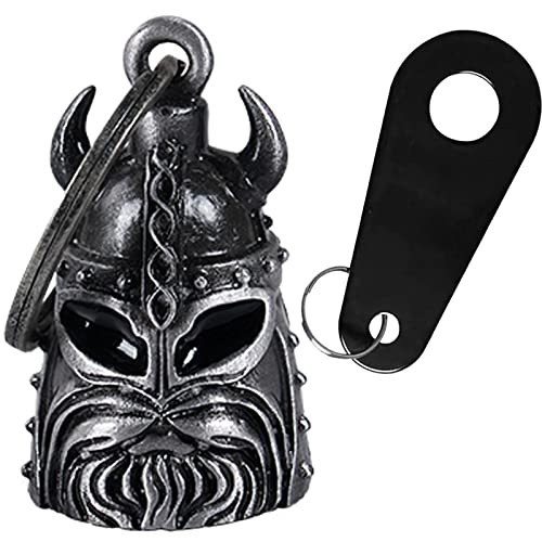Dream Apparel Motorcycle Bell Guardian Angel Drive Away Gremlin, Biker Bell for Men Women Rider Riding, Good Luck Gift - color: Viking Helmet