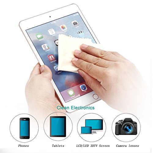 Microfiber Screen Cleaning Cloths, HTTX 4-Pack 6 x 7 inches for Cell Phones, Tablets, LCD TV, Laptop, Camera Lenses, Surface Tablet, Monitor, Car GPS Screens, Spectacles, Glasses, Watches [Blue] - color: Blue