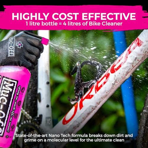 Muc-Off Bike Cleaner Concentrate | Powerful Nano Tech Bike Cleaner | Safe on Carbon Fibre, Biodegradable Formula for Bicycle and Motorcycle Cleaning - size: 33.81 Fl Oz (Pack of 2)