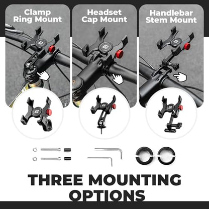 ROCKBROS Bike Phone Holder, Aluminum Bike Phone Mount Holder,Handlebar Mounted Cell Phone Holder for 4.7-7.1 Inch Phones (Stem Mount) - style: Stem Mount