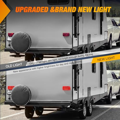Nilight RV Tail Light 2PCS 54 LED White License Plate Lights Red Running Stop Brake Turn Signals Surface Mount Waterproof Taillights for Camper Van Caravan - color: RV Tail Light 54LED 2PCS
