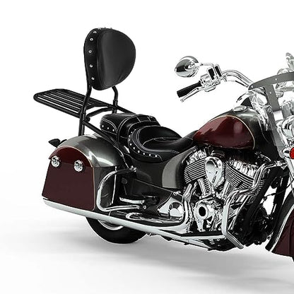 SLMOTO Motorcycle Quick Release Sissy Bar Passenger Backrest Pad Luggage Rack for Indian Chieftain Limited 2017-2022 Chieftain Classic 2018-2020 - color: Black Backrest + Black Sissy Bar