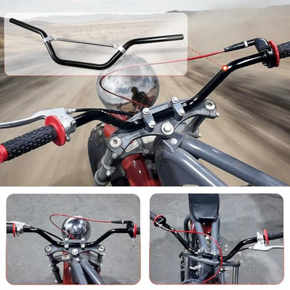JRL 7/8" Pitbike Handlebars For Motorcycle ATV Mini bike Pit Dirt Bike Mid-Rise Handle Bars Offroad Black - color: Black