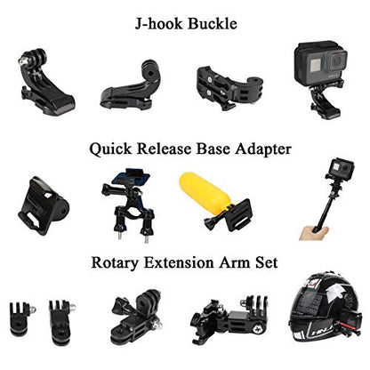 Universal Action Camera Accessory Kit for GoPro Hero 13 12 11 10 9 8 Go pro Max 2 Insta360 X5/X4/X3 DJI OSMO Action 6 5 Pro Pocket 4 3 360 Cam, Motorcycle Helmet Base Adhesive Tripod Adapter Mount