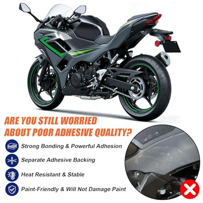 Fuel Tank Pads for Ninja 500 Z500 Ninja 400 with Strong Adhesive - Motorcycle Anti-Slip Fuel Tank Pad Tank Protectors for Ninja 500 Ninja 500 SE Z500 Ninja 400 Z400 2018-2025