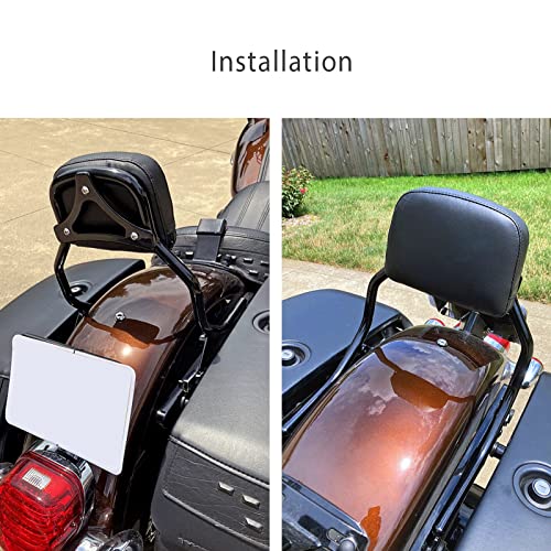 Mofun Short Passenger Backrest Sissy Bar Compatible with Harley Softail Street Bob FXBB,Heritage Classic FLHC FLHCS,Deluxe FLDE,Softail Slim FLSL 2018-2025,Gloss Black