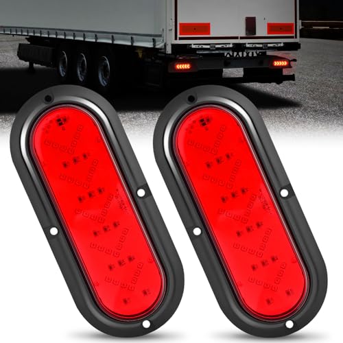 Nilight 6Inch Oval Tail Light 2PCS 35LED Arrow Red Running Stop Brake Lights Surface Mount Waterproof for 12V Caravan Truck RV Camper Trailer Bus - color: Red Arrow Lights 2Pcs