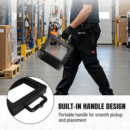 ROBLOCK 2 Pack Rubber Pallet Jack Chock Heavy Duty Wheel Chock, Pallet Jack Stopper for Truck 14.2" Length x 11.2" Width x 2" Height (Black) - color: Black(2 Pack)