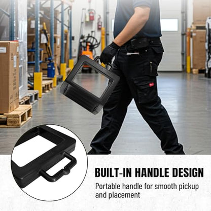 ROBLOCK 2 Pack Rubber Pallet Jack Chock Heavy Duty Wheel Chock, Pallet Jack Stopper for Truck 14.2" Length x 11.2" Width x 2" Height (Black) - color: Black(2 Pack)