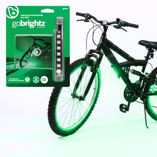 Brightz GoBrightz LED Bike Frame Light - LED Bike Frame Light for Night Riding - 4 Modes for Flashing or Constant Glow - Fun Safety Bike Accessories for Kids, Boys, Girls, Teens & Adults - color: Green