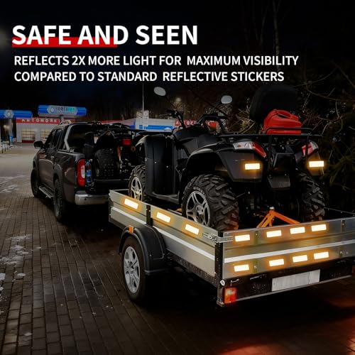 50 Pcs Super Reflection Reflective Stickers Made of 3M DG3, Yellow Outdoor Waterproof Safety Reflective Tape for Car/Bike/Mailbox/Helmet/Truck - Safety Stickers Yellow - color: Fluorescent Yellow 50pcs