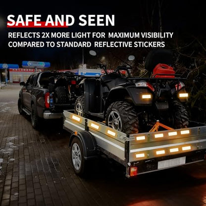 50 Pcs Super Reflection Reflective Stickers Made of 3M DG3, Yellow Outdoor Waterproof Safety Reflective Tape for Car/Bike/Mailbox/Helmet/Truck - Safety Stickers Yellow - color: Fluorescent Yellow 50pcs