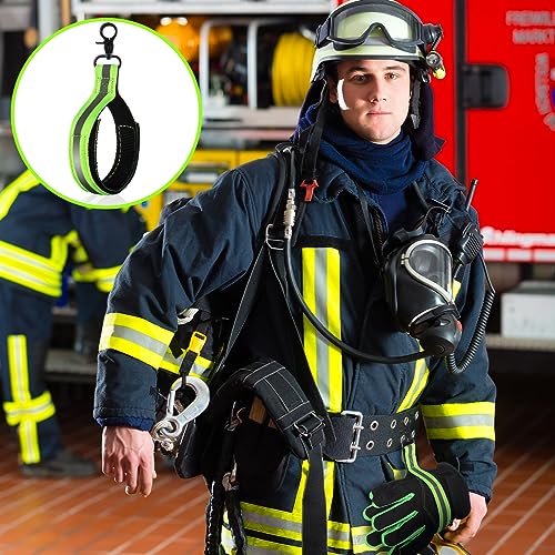 Kanayu 6 Pcs Green Firefighter Glove Strap Heavy Duty Gear Glove Safety Holder Straps with Reflective Firefighting Gear Accessories - color: Green