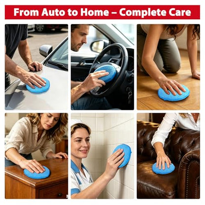 GLIMGLINT Microfiber Wax Applicator Pads, 5 Inch Round Foam Buffing & Detailing Polishing Pads, Reusable Car Wax Applicator for Car Cleaning, Waxing & Fine Polishing, 6 Pack