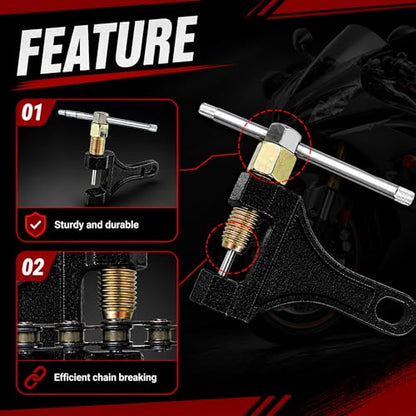 Motorcycle Chain Breaker Tool,Non-slip Motorcycle Chain Link Removal Tool for #420 428 520 525 528 530,Professional Motorcycles Chains Link Tools for Scooter Dirt Bike