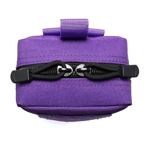 2 Pack Small Molle Pouches - Tactical Compact Water-Resistant EDC Pouch Bag Utility Belt Pouch Waist Pack Bag - color: Purple