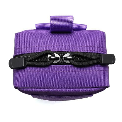 2 Pack Small Molle Pouches - Tactical Compact Water-Resistant EDC Pouch Bag Utility Belt Pouch Waist Pack Bag - color: Purple