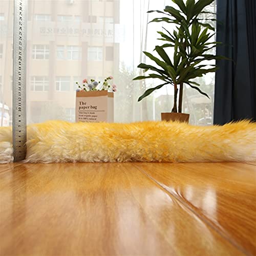 Real Genuine Sheepskin Rug Natural Fur Rug Sheep Skin Rugs Full Sheepskin Rugs Authentic Sheep Skin Throw Lambskin Seat Covers for Chairs Wool Seat Pad Cushion (2.3X3.28 ft) - color: 6