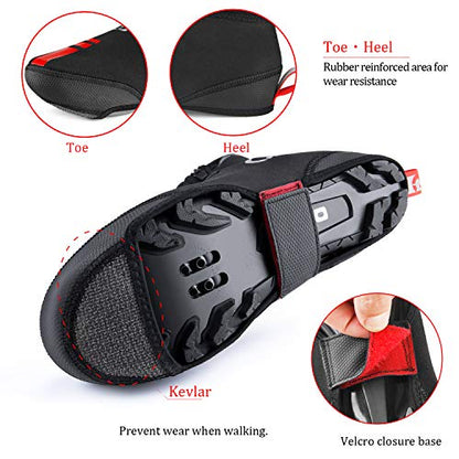 CXWXC Cycling Shoe Covers Neoprene Waterproof,Winter Thermal Warm Full Bicycle Overshoes for Men Women,Road Mountain Bike Booties - size: Small, style: Mtb Shoe Covers