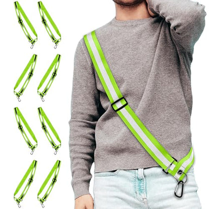 Reflective Sash for Walking at Night Adjustable Safety Sash for Men Women Kids Reflective Belt Sash for Running Walking Biking - color: 8 Sashes