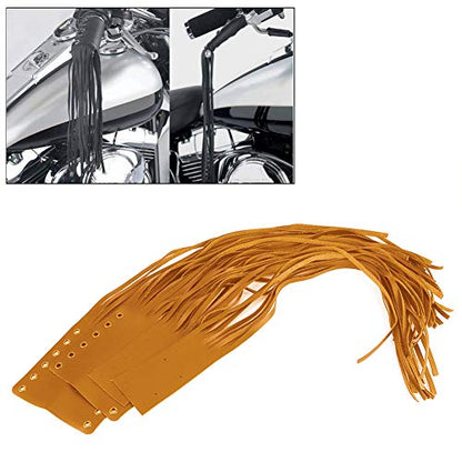 Qiilu Universal Hand Grips Tassel Fringe Wrap Cover Motorcycle Brake Clutch Lever Streamer 7/8in 1in Fit for (Khaki) - color: Khaki