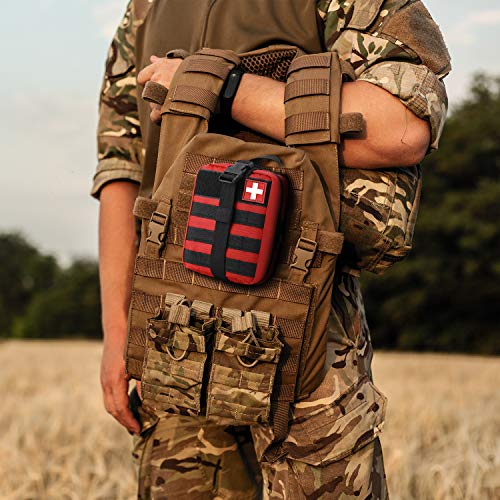 Gonex MOLLE Medical Pouch EMT First Aid Pouch Rip-Away IFAK Tactical Utility Pouch for Outdoor Activities Medical Supplies (Bag Only) - color: Red