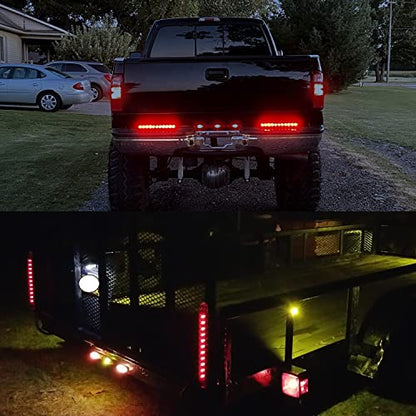 Nilight 2PCS 16Inch 11 LED Red Trailer Light Bar for Parking Stop Turn Signals Tail Brake DOT Compliant IP65 Waterproof Truck ID Marker - color: 2Pcs 16" Red 11LED